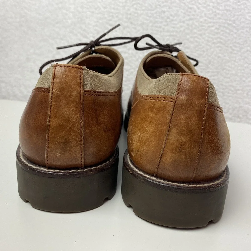 Vintage Polo Ralph Lauren Shoes Mens Size 10.5 D Brown Tan Oxford Derby Two Tone